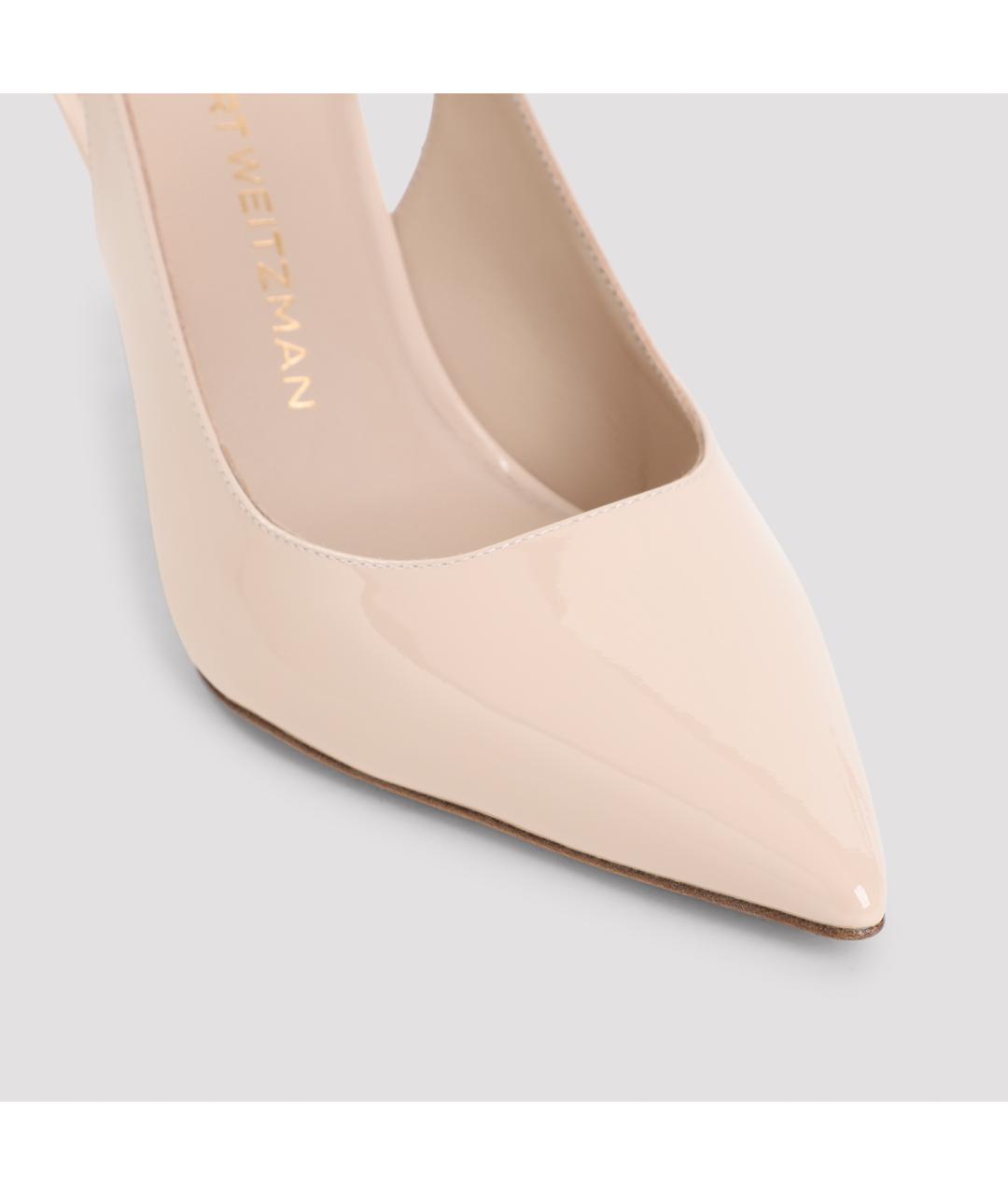 STUART WEITZMAN Бежевые туфли из лакированной кожи, фото 4