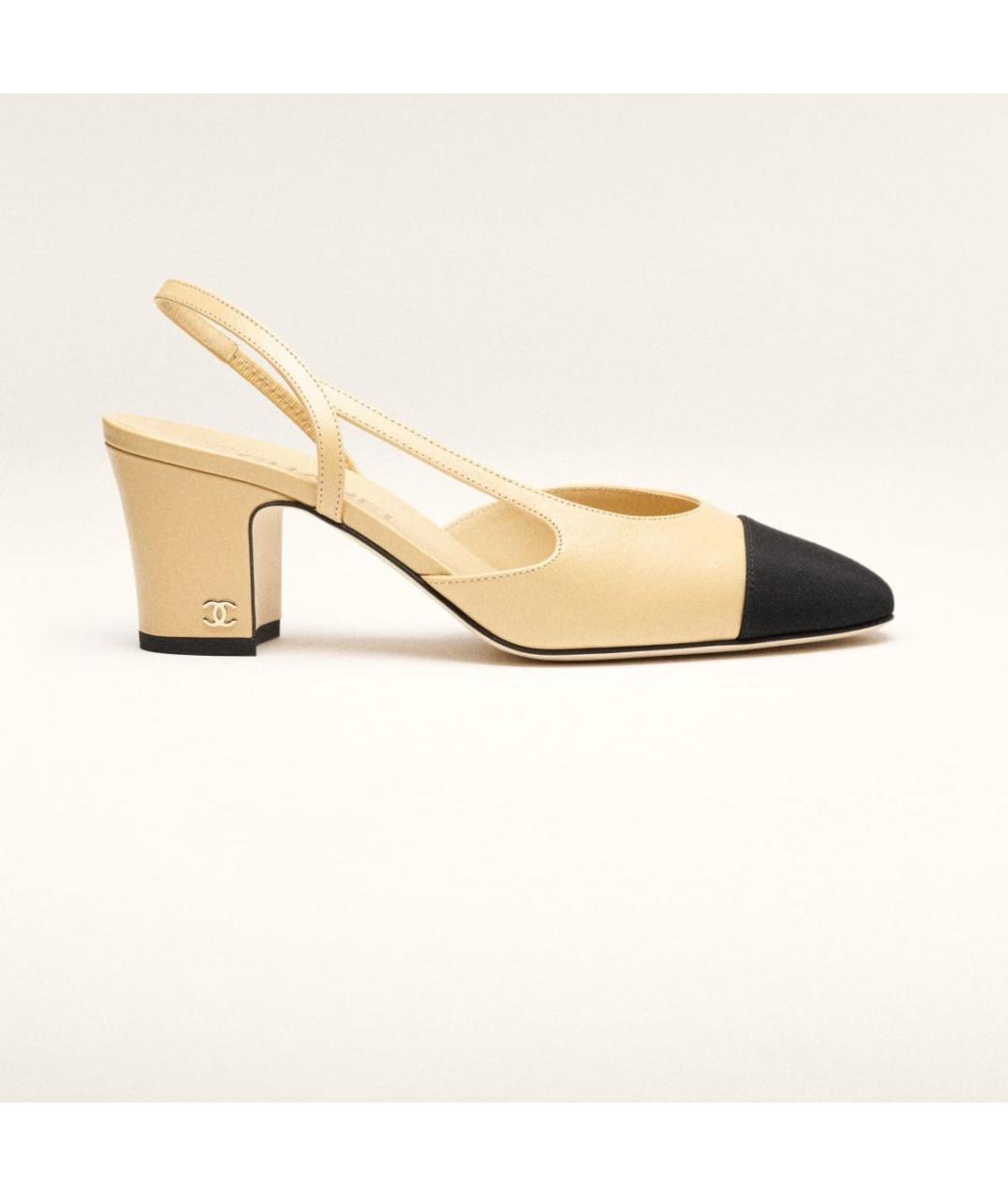 CHANEL Бежевые кожаные туфли, фото 2