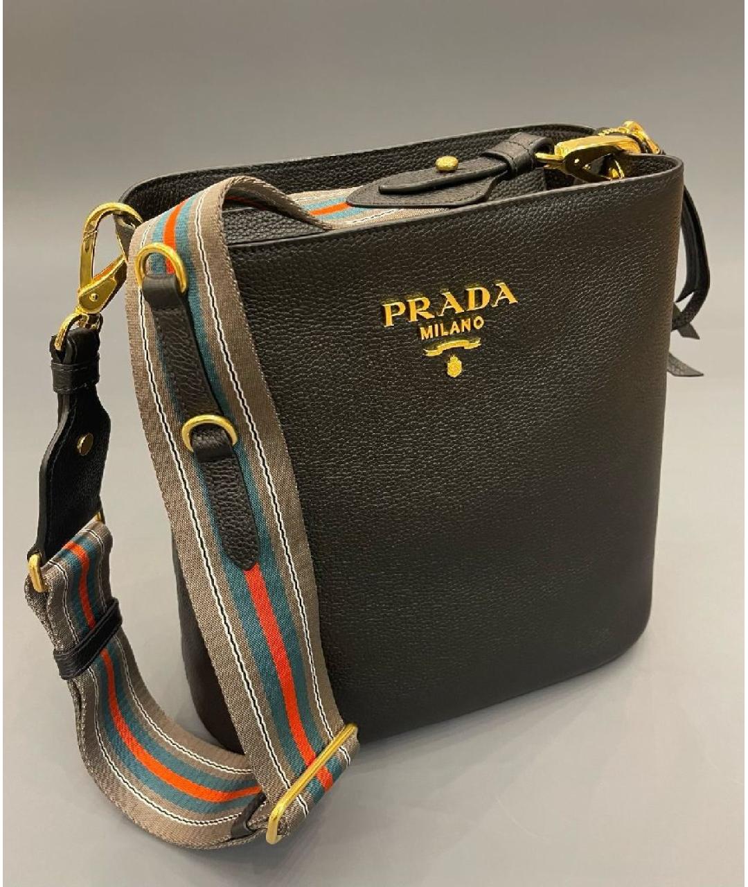 PRADA Черная кожаная сумка через плечо, фото 2