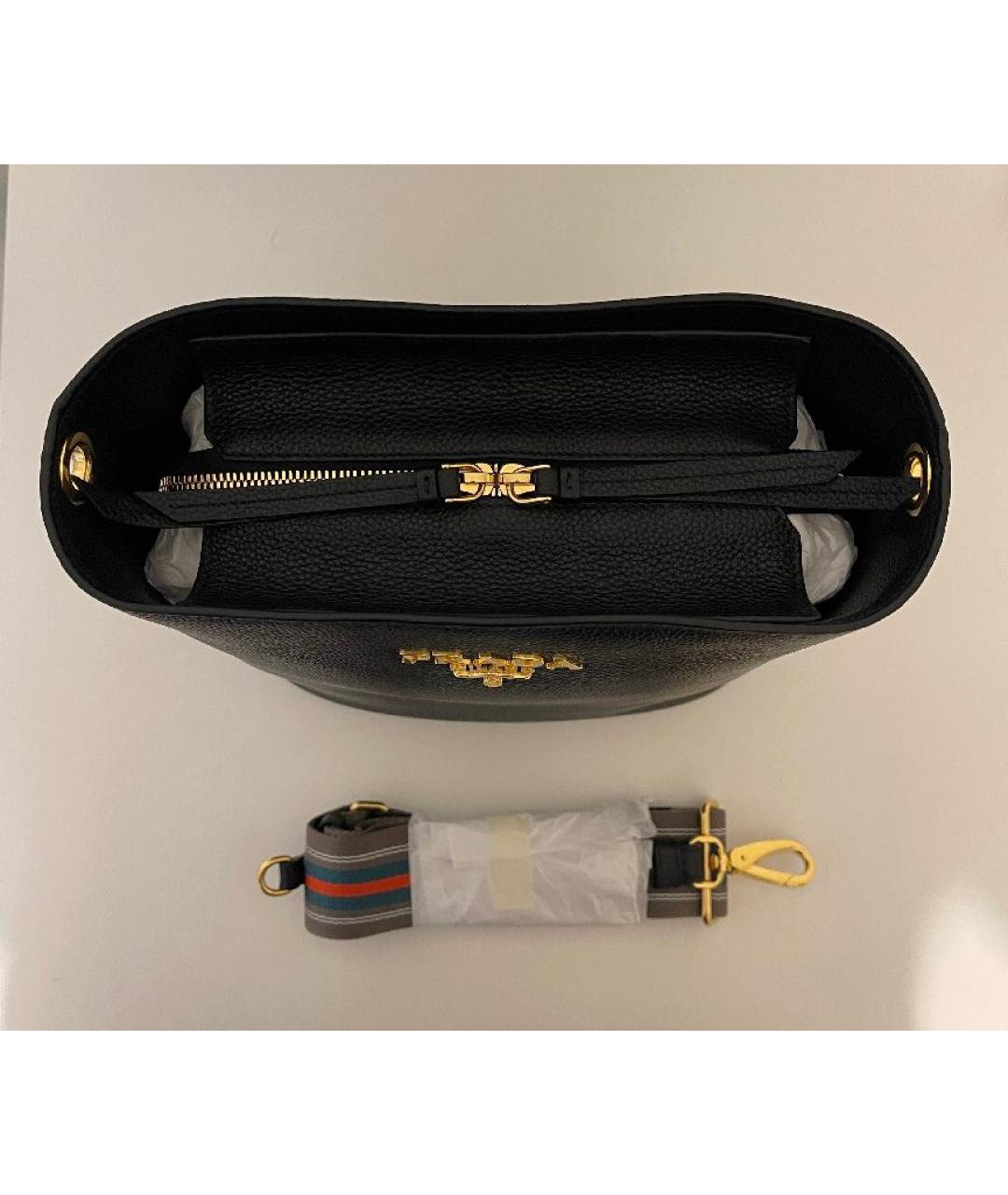 PRADA Черная кожаная сумка через плечо, фото 8