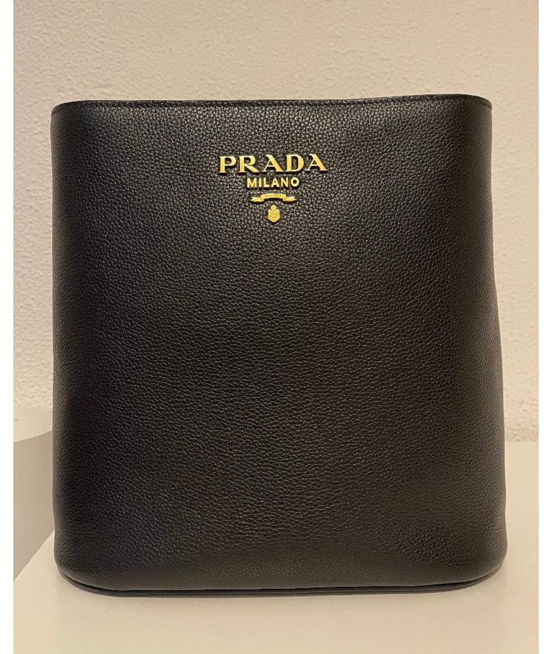 PRADA Черная кожаная сумка через плечо, фото 5