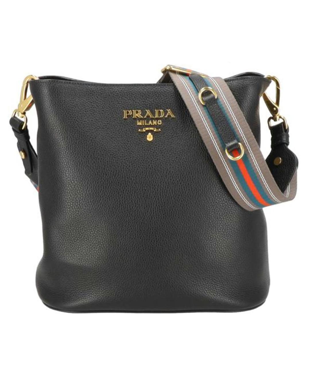 PRADA Черная кожаная сумка через плечо, фото 9