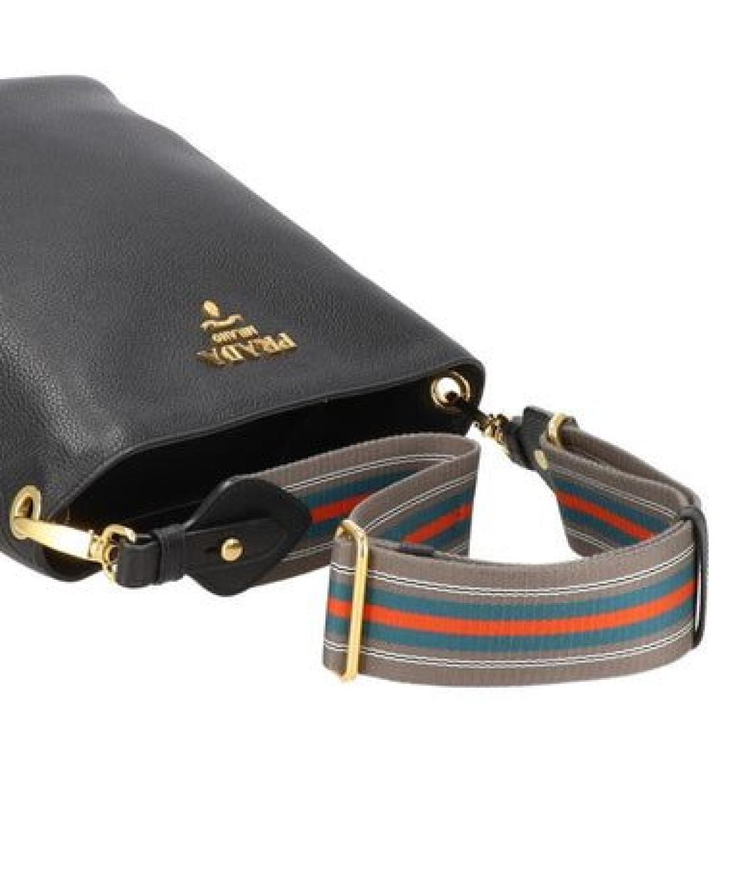 PRADA Черная кожаная сумка через плечо, фото 7