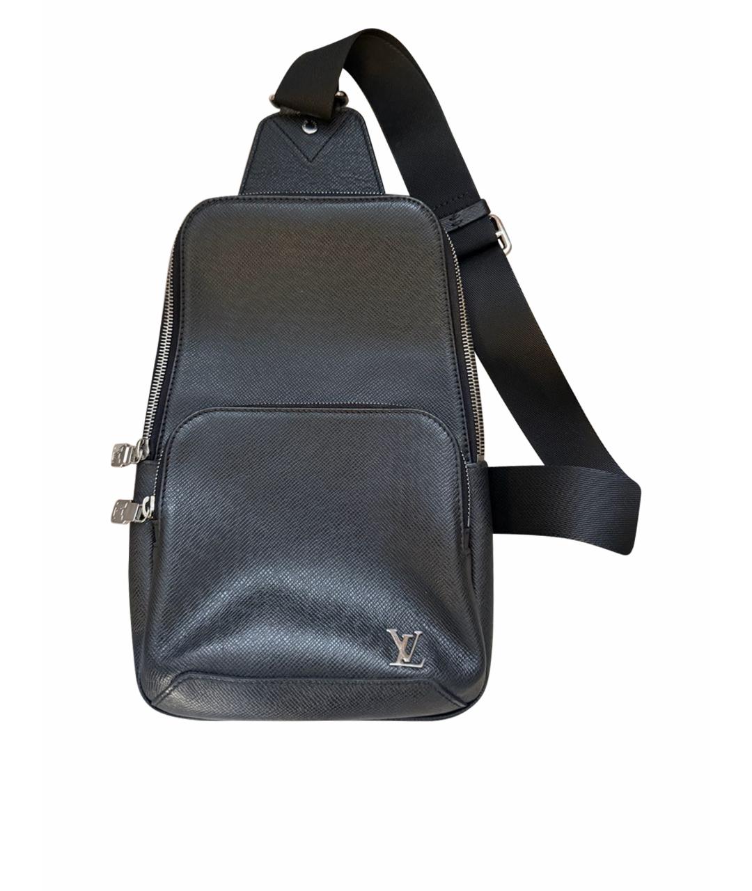 LOUIS VUITTON Черная кожаная сумка на плечо, фото 1