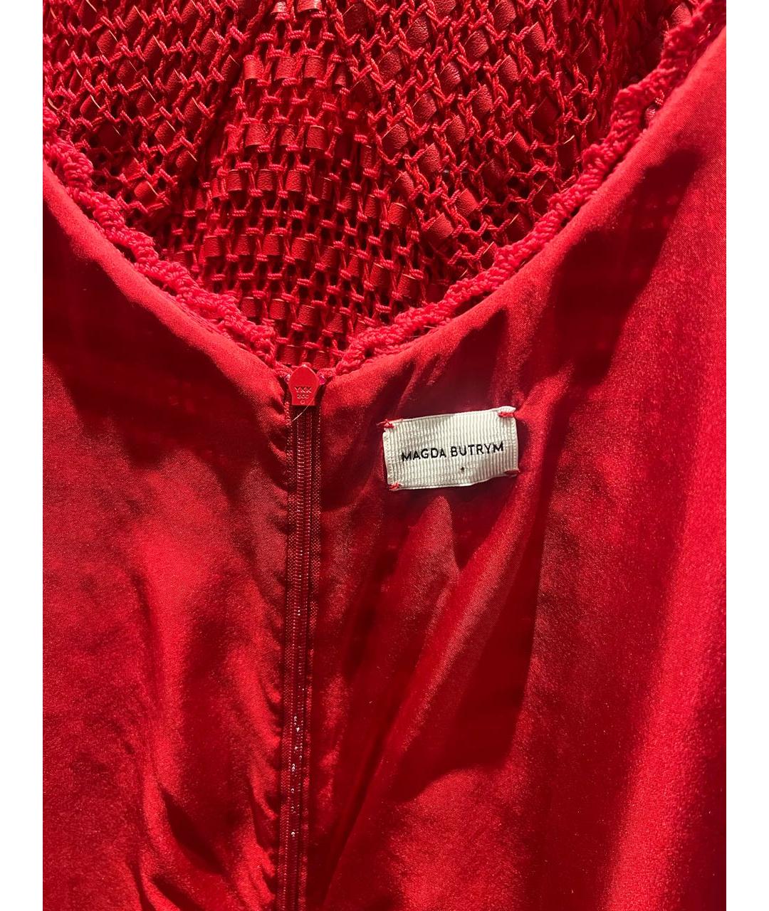MAGDA BUTRYM Красное кожаное коктейльное платье, фото 3
