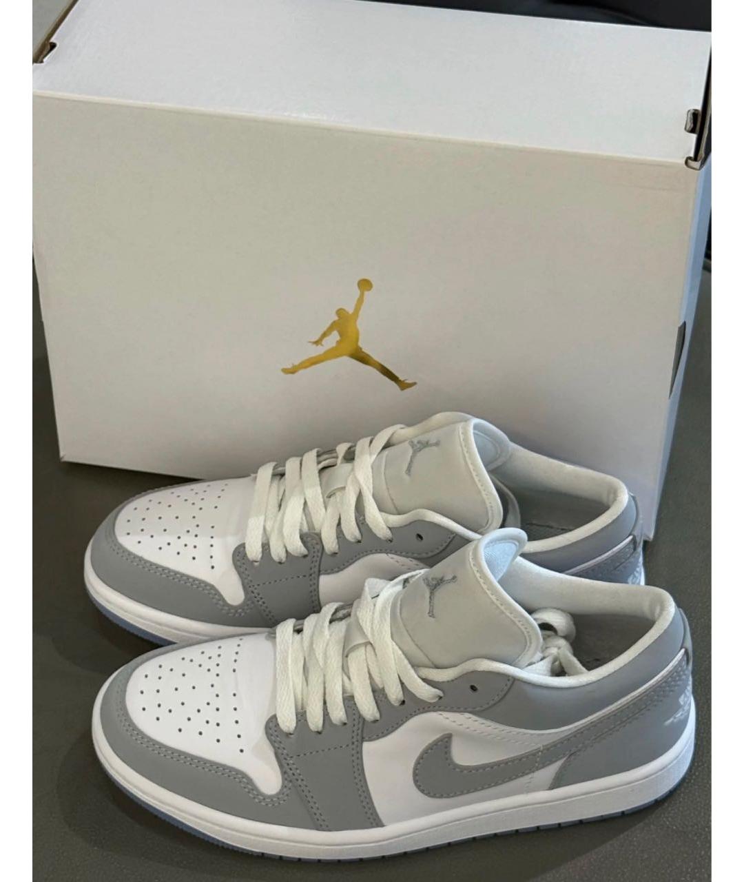 JORDAN Серые кожаные кроссовки, фото 4