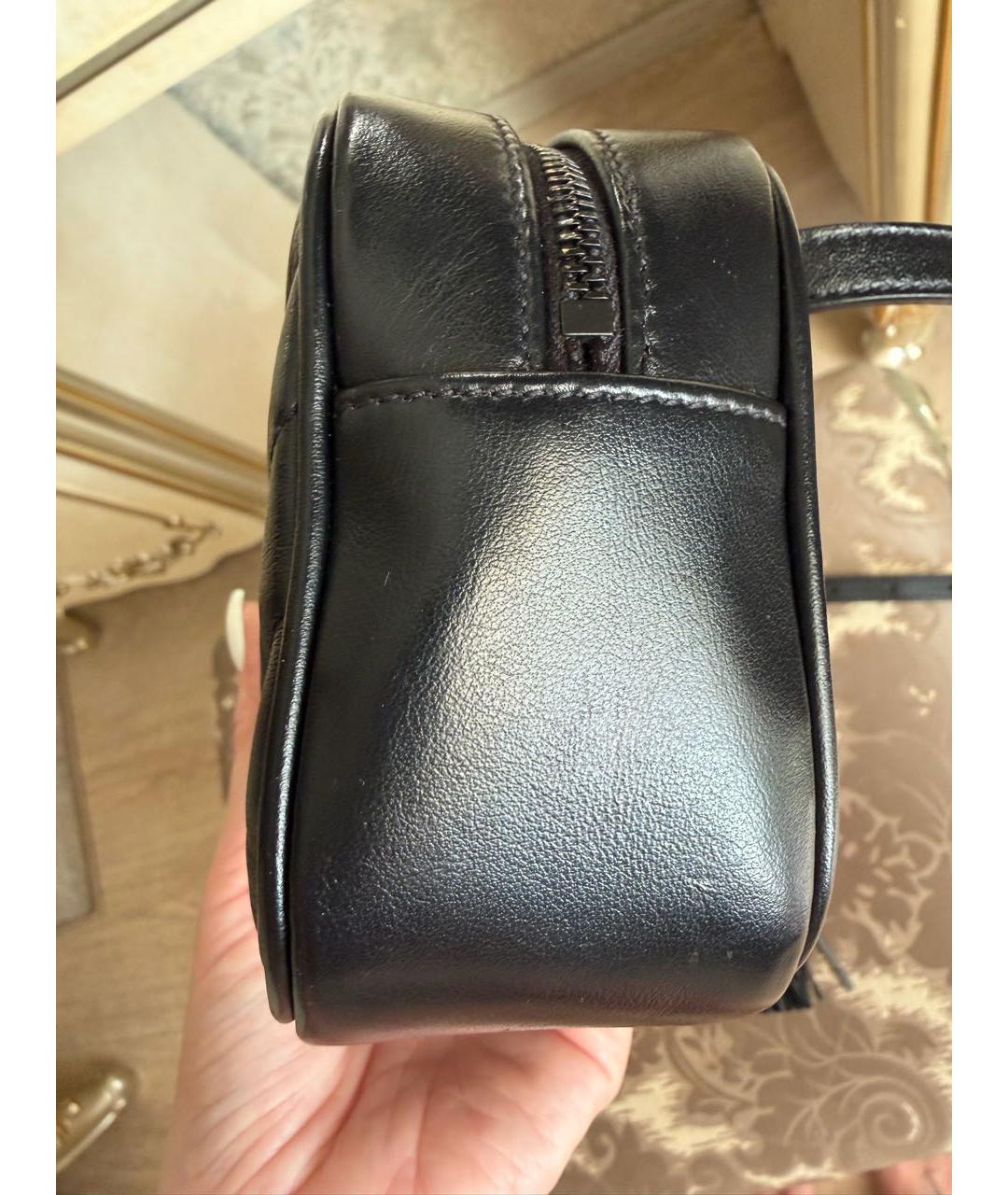 SAINT LAURENT Черная кожаная поясная сумка, фото 2