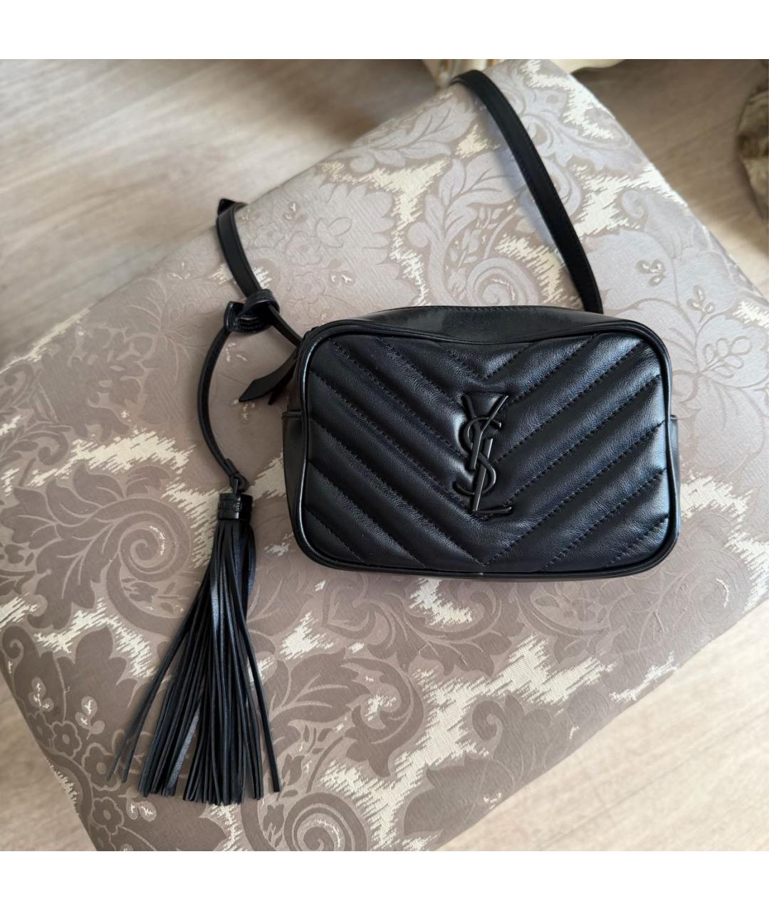 SAINT LAURENT Черная кожаная поясная сумка, фото 9