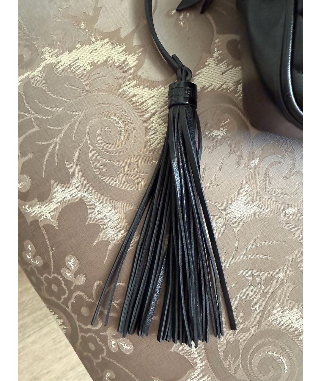 SAINT LAURENT Черная кожаная поясная сумка, фото 7