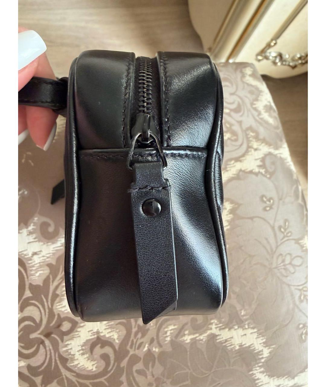 SAINT LAURENT Черная кожаная поясная сумка, фото 5