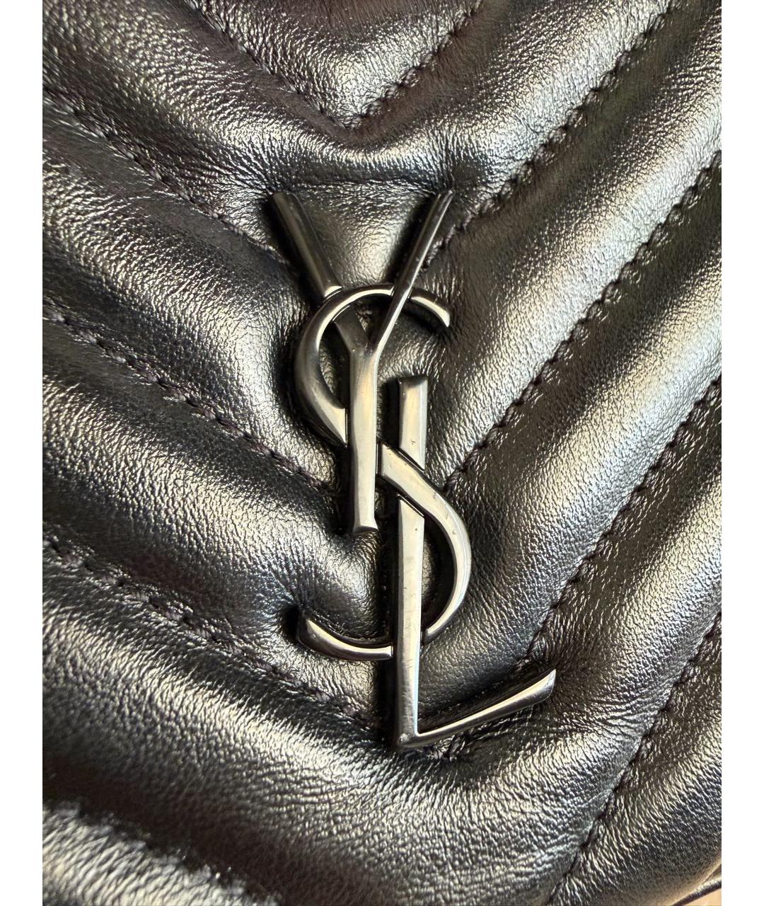 SAINT LAURENT Черная кожаная поясная сумка, фото 6