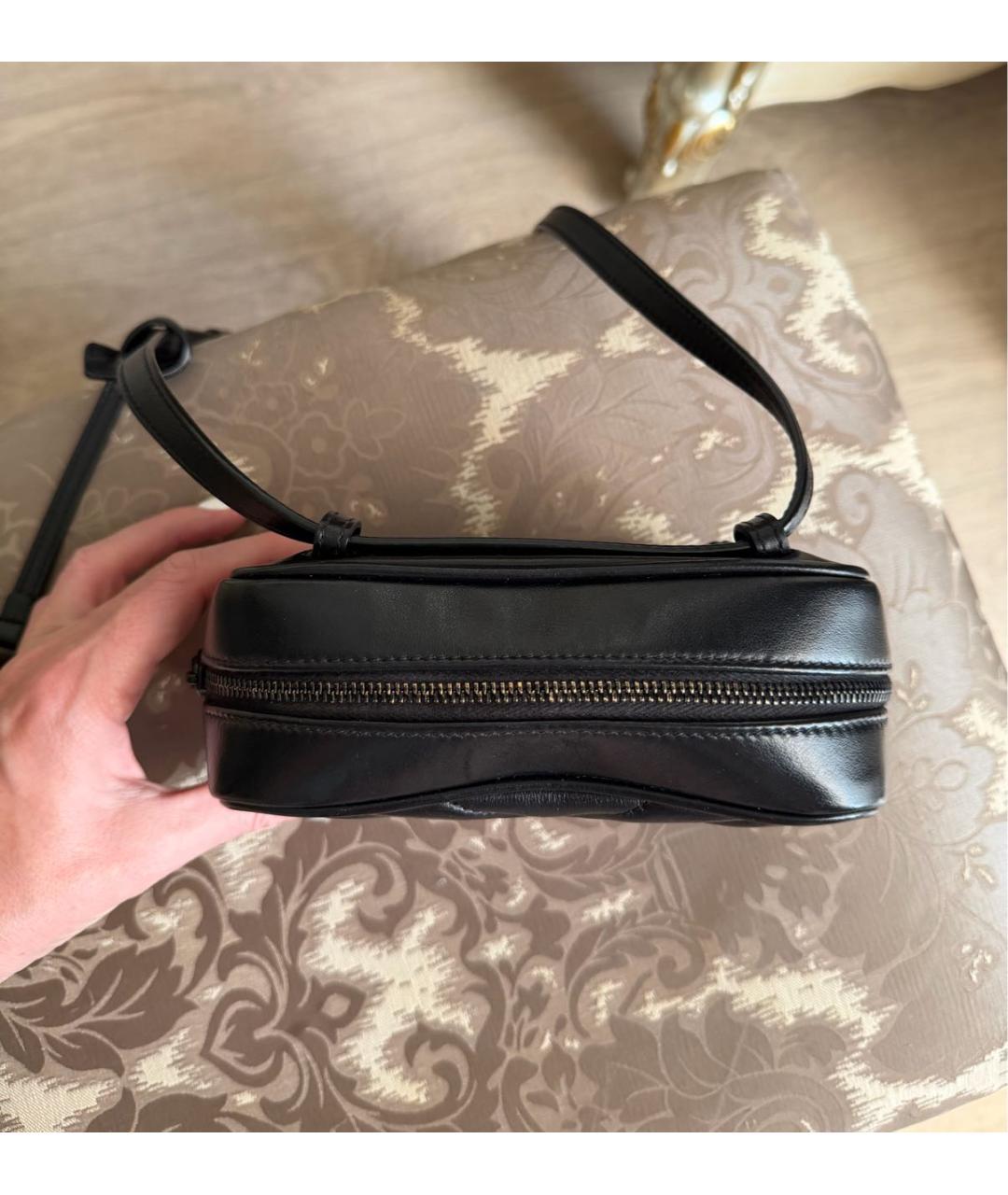 SAINT LAURENT Черная кожаная поясная сумка, фото 4