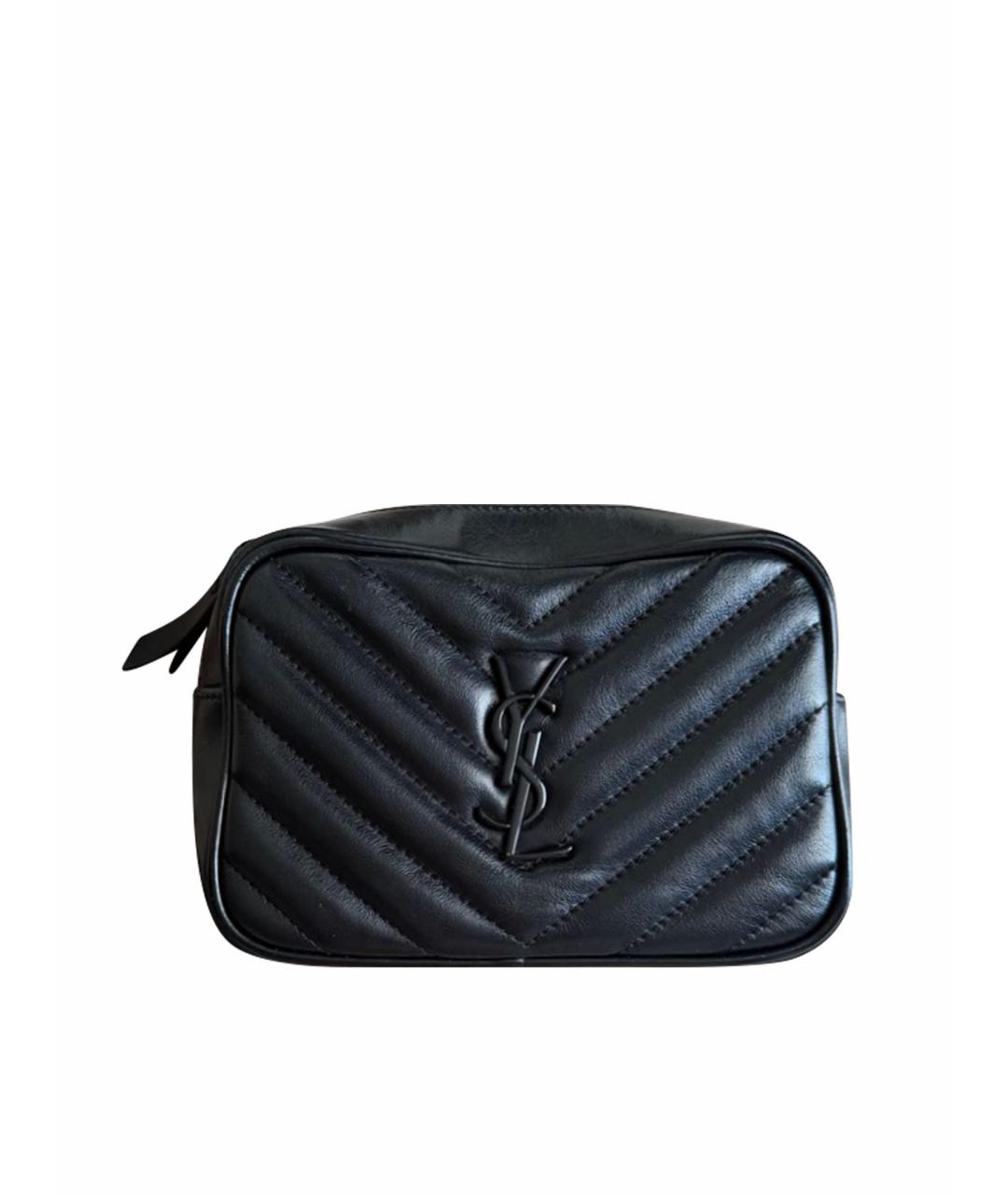 SAINT LAURENT Черная кожаная поясная сумка, фото 1