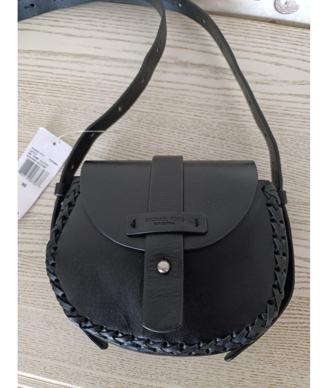 MICHAEL KORS Черная кожаная сумка через плечо, фото 5