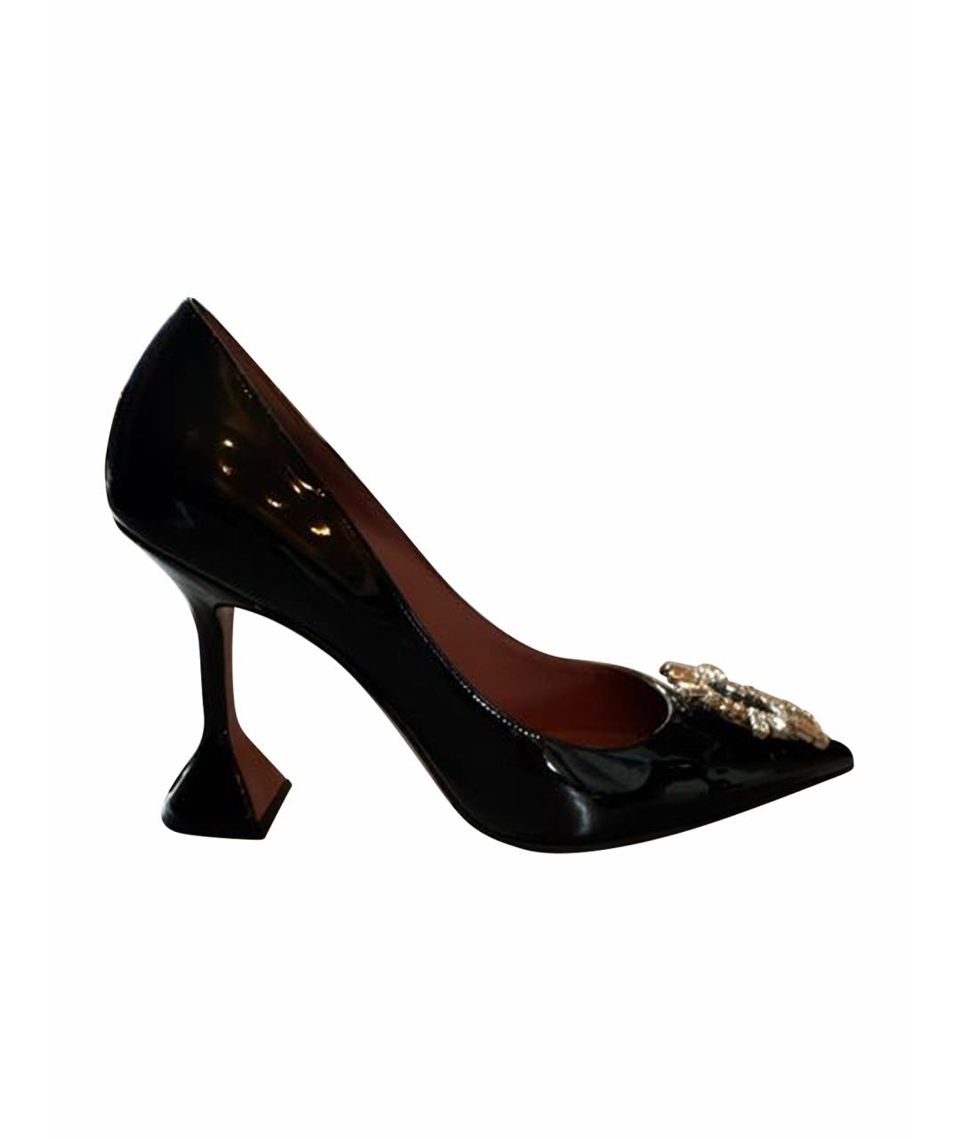 Amina Muaddi Черные туфли из лакированной кожи, фото 1