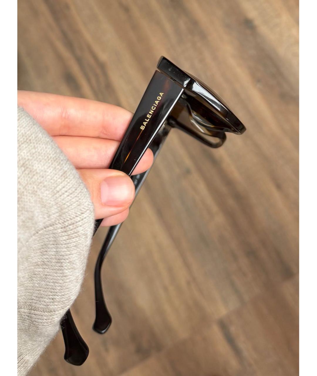 BALENCIAGA Коричневые пластиковые солнцезащитные очки, фото 2