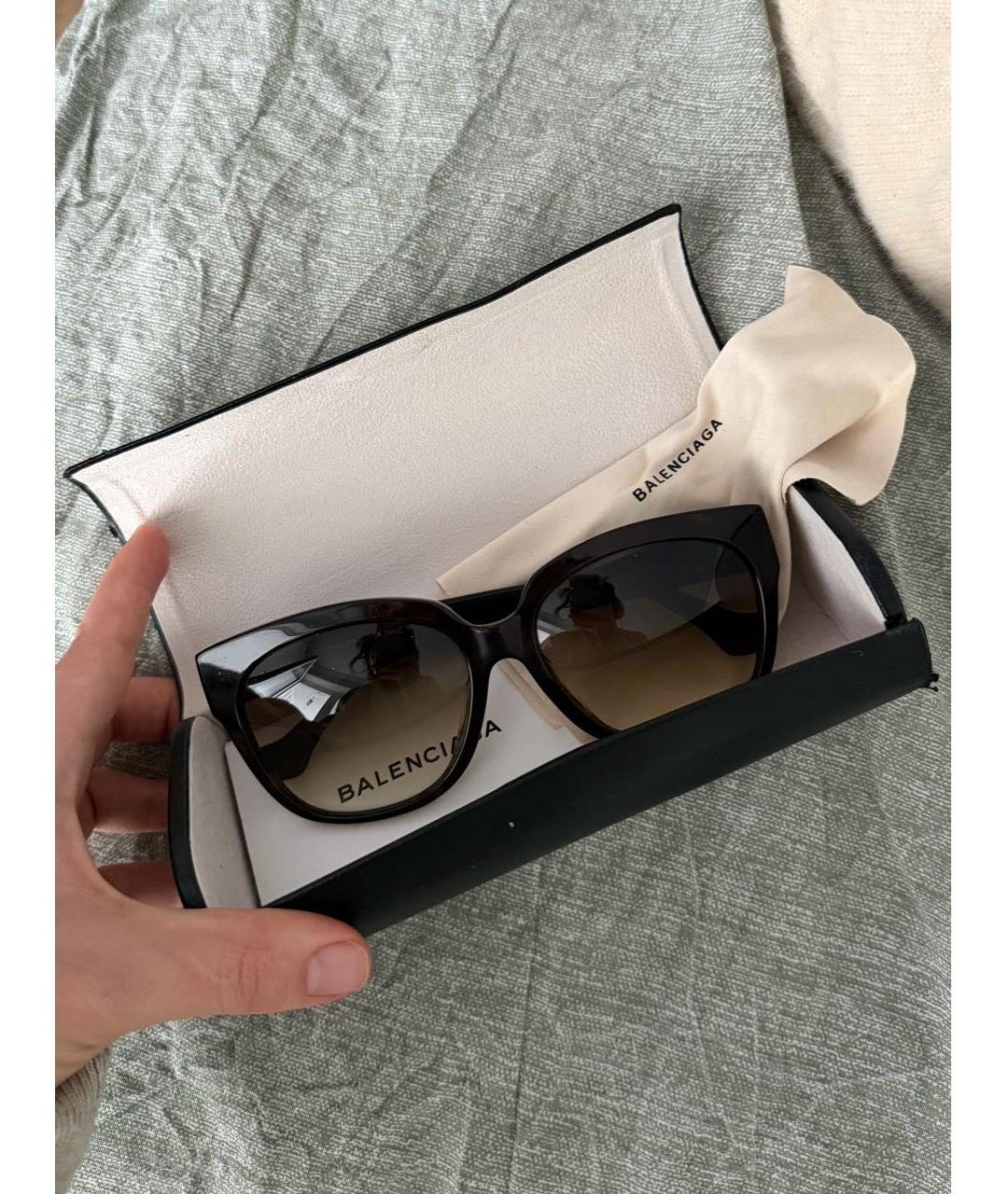 BALENCIAGA Коричневые пластиковые солнцезащитные очки, фото 4