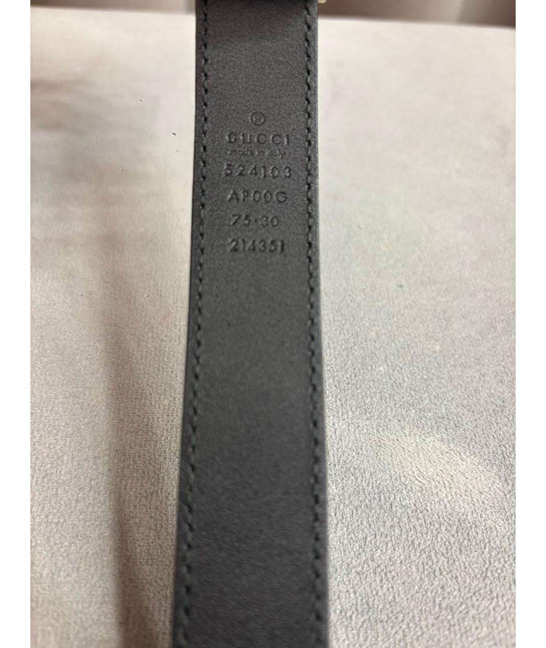 GUCCI Черный кожаный ремень, фото 3