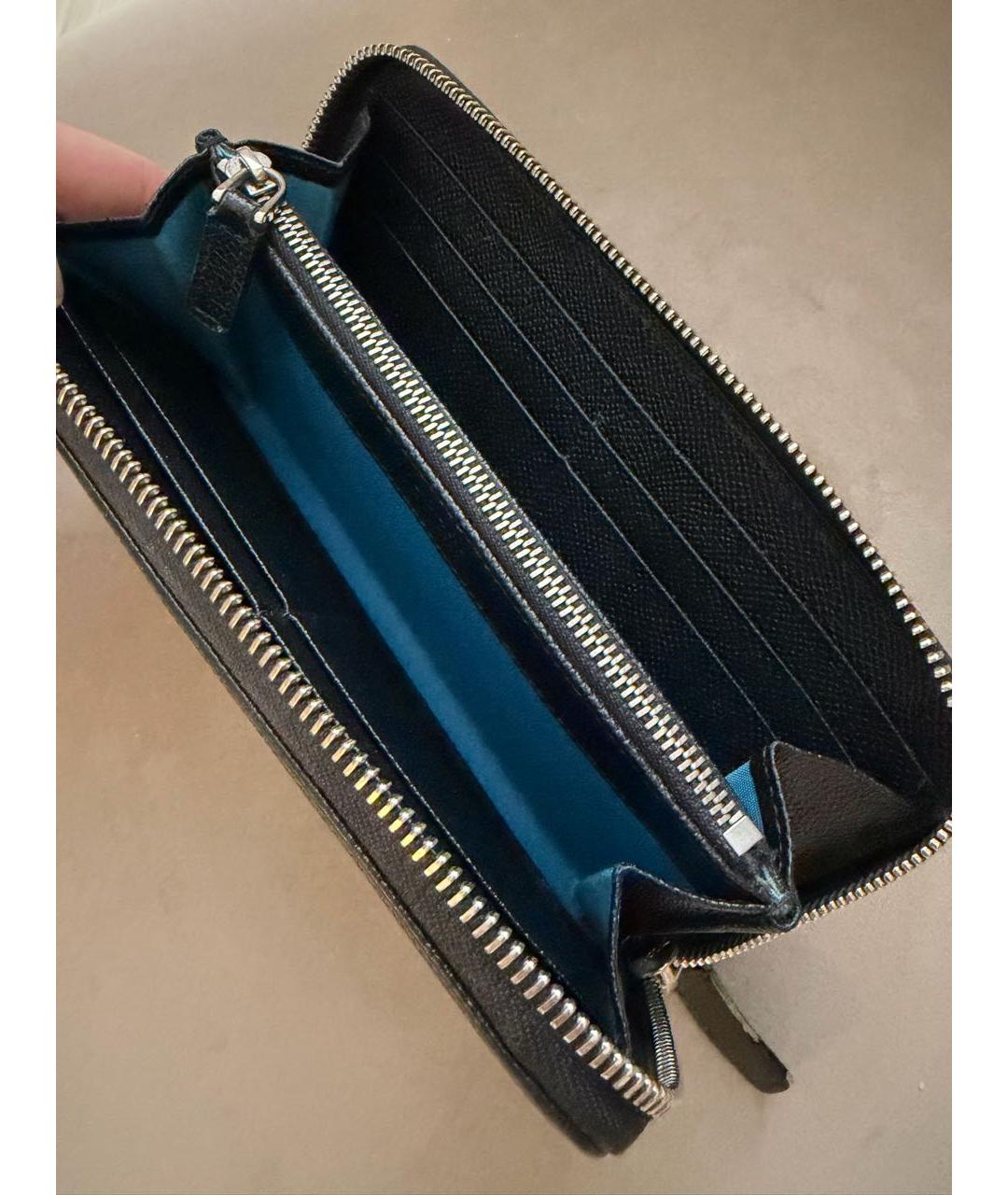 BVLGARI Черный кожаный кошелек, фото 3