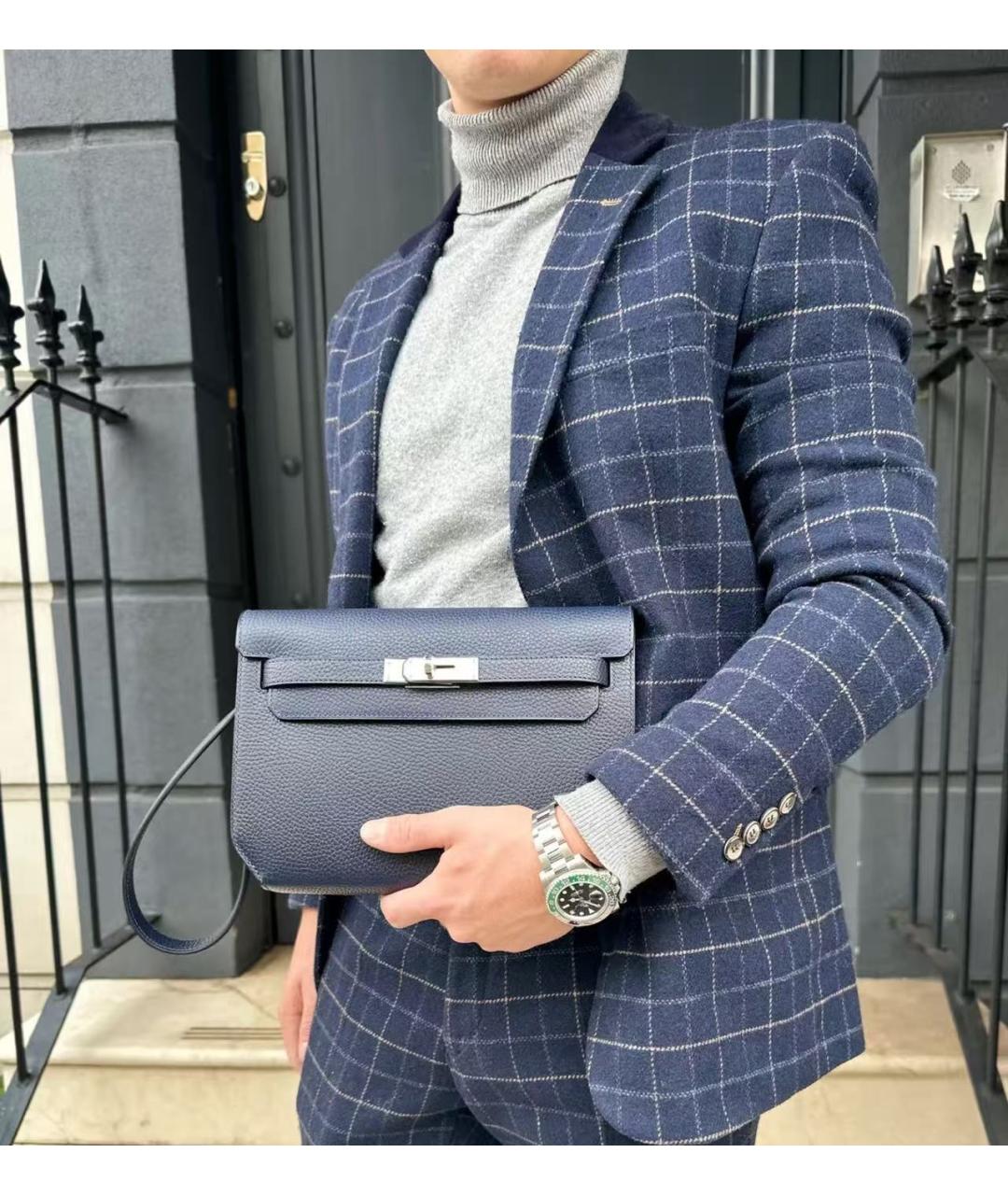 HERMES Черная кожаная сумка через плечо, фото 5