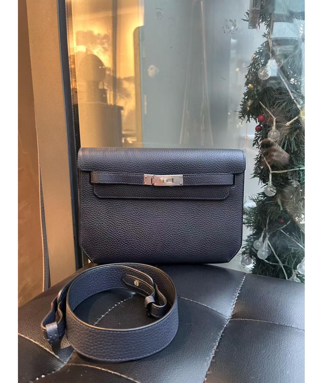 HERMES Черная кожаная сумка через плечо, фото 2