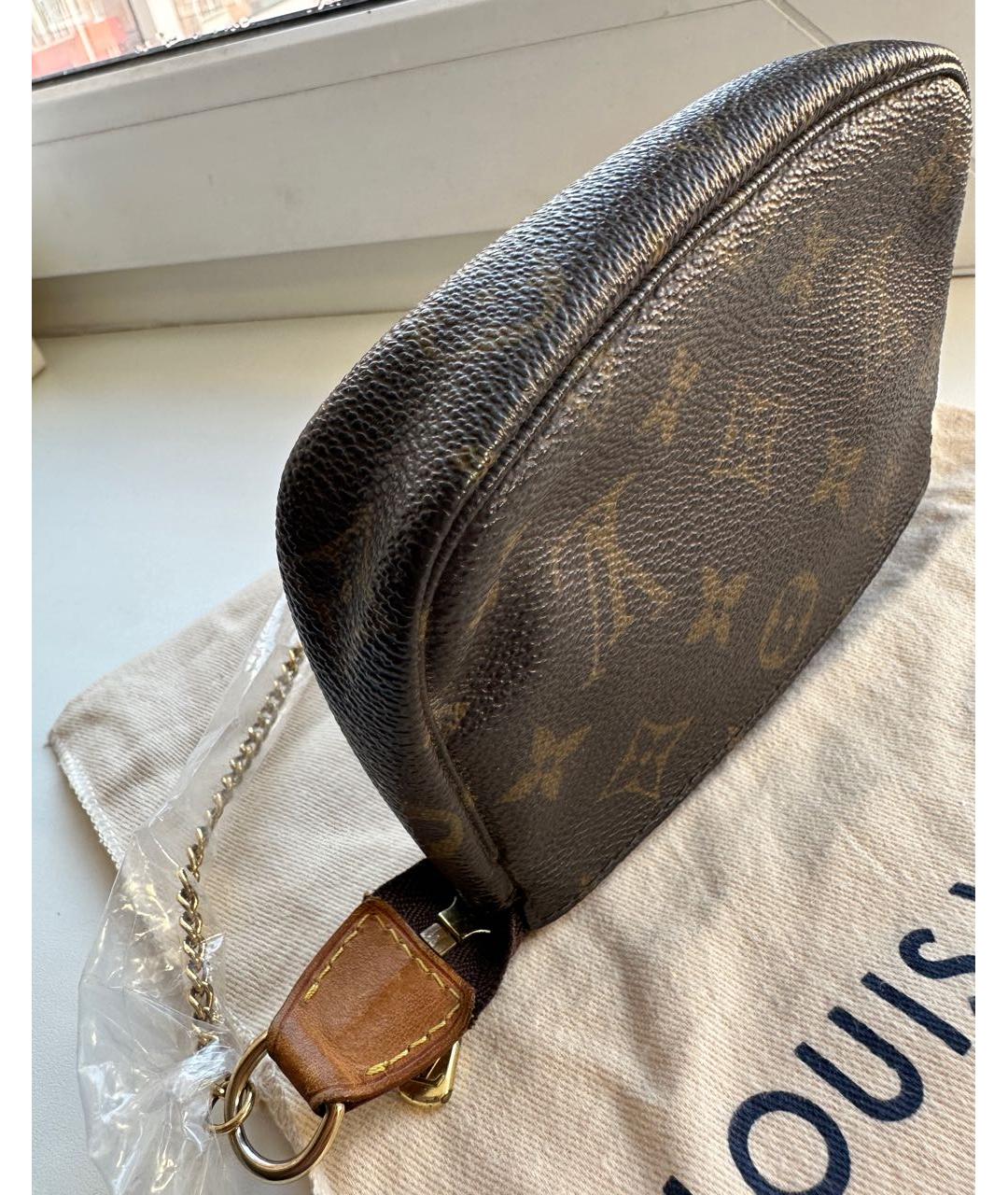 LOUIS VUITTON Коричневая сумка с короткими ручками из искусственной кожи, фото 7