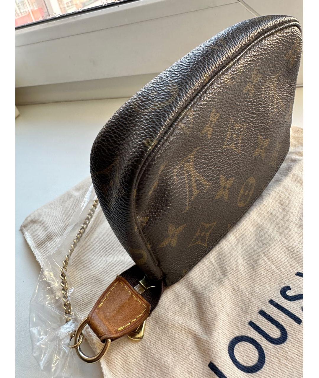 LOUIS VUITTON Коричневая сумка с короткими ручками из искусственной кожи, фото 5