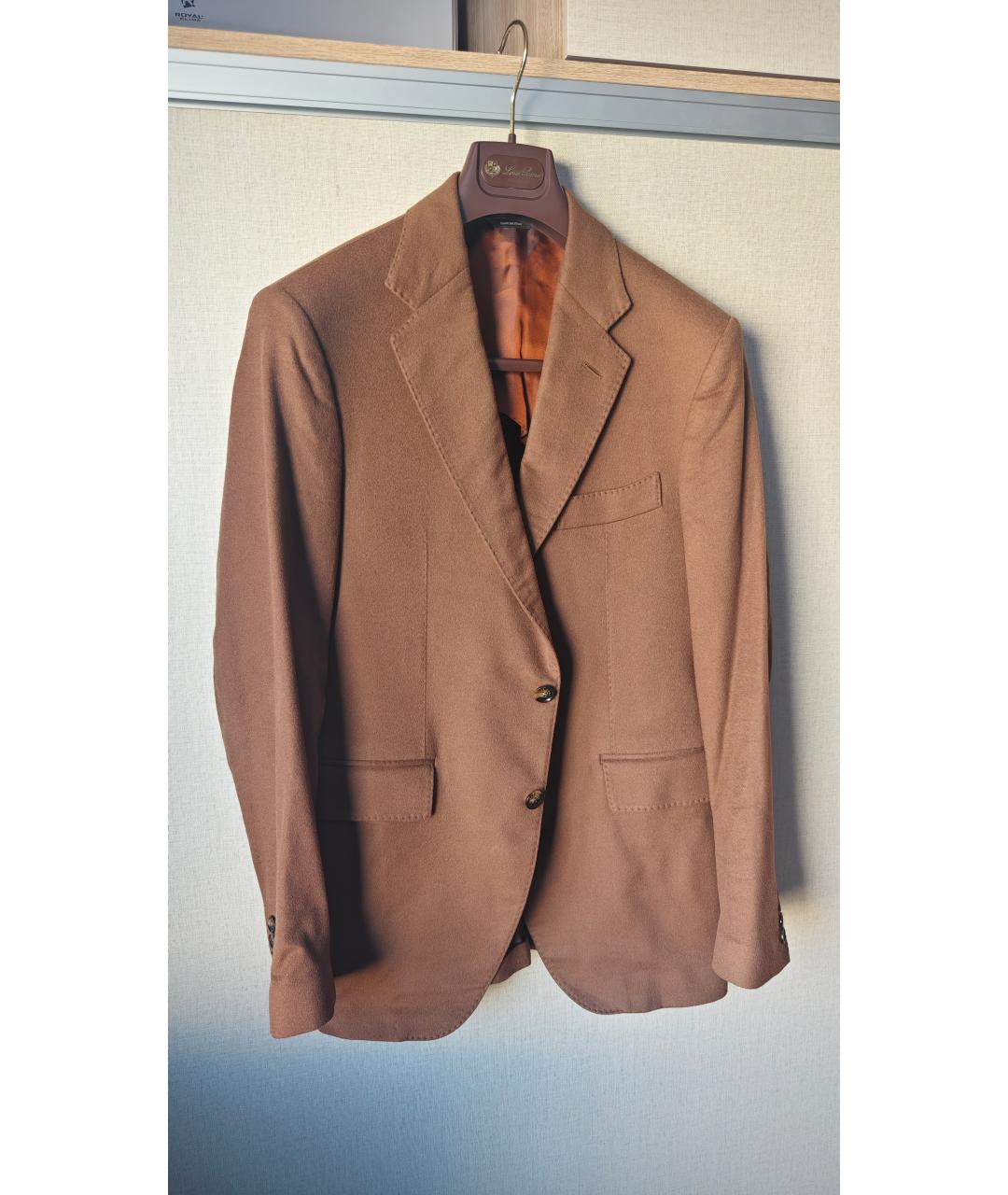 LORO PIANA Коричневый кашемировый пиджак, фото 10