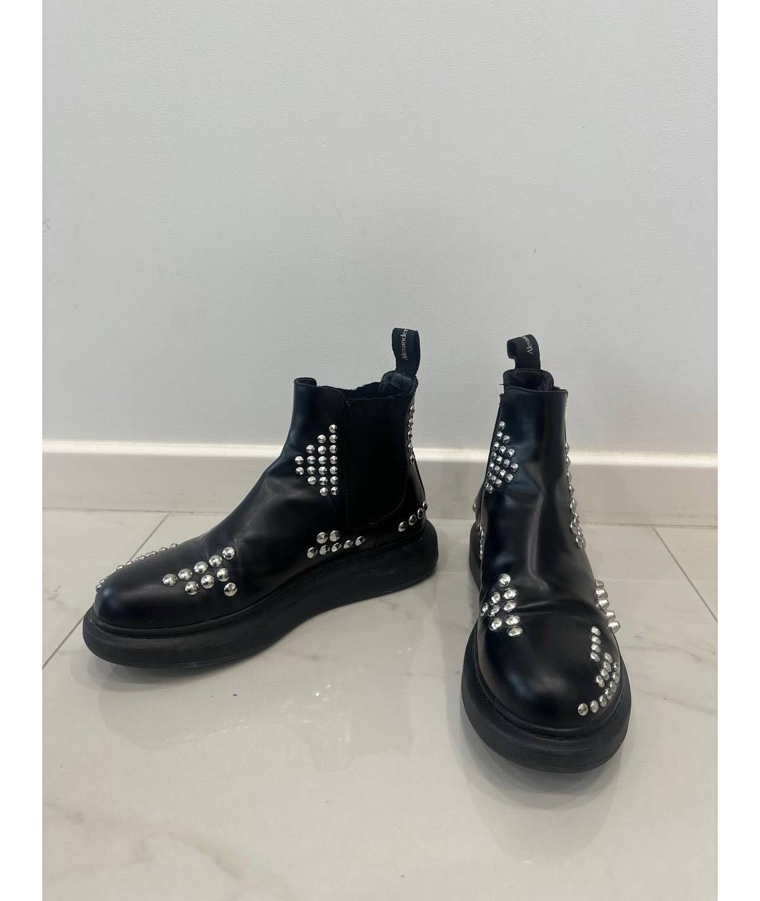 MCQ ALEXANDER MCQUEEN Черные кожаные ботинки, фото 5