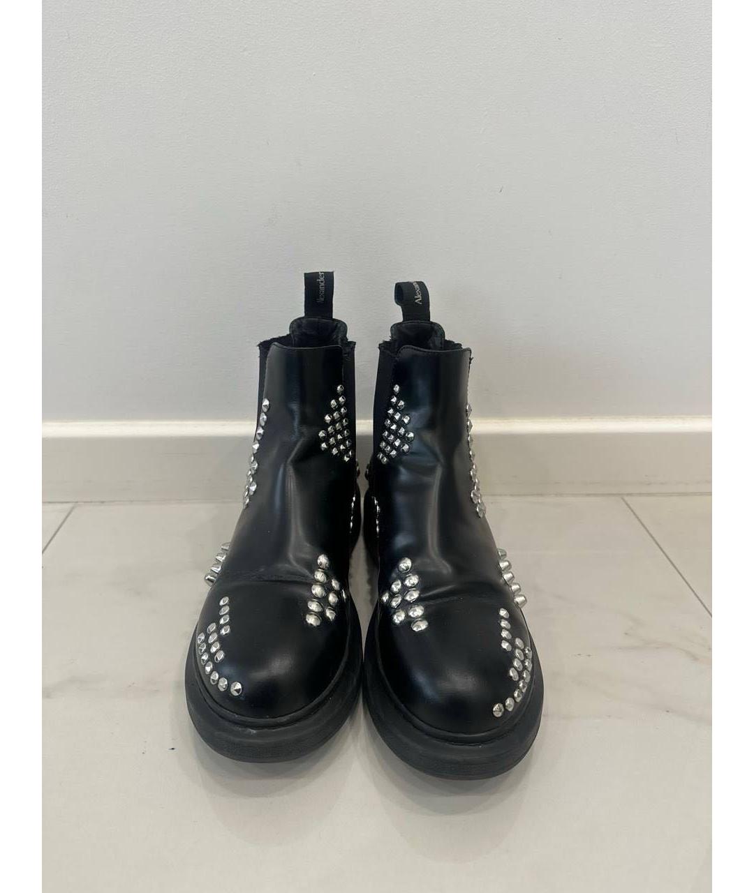 MCQ ALEXANDER MCQUEEN Черные кожаные ботинки, фото 2