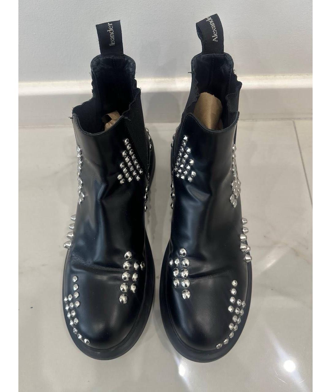 MCQ ALEXANDER MCQUEEN Черные кожаные ботинки, фото 3