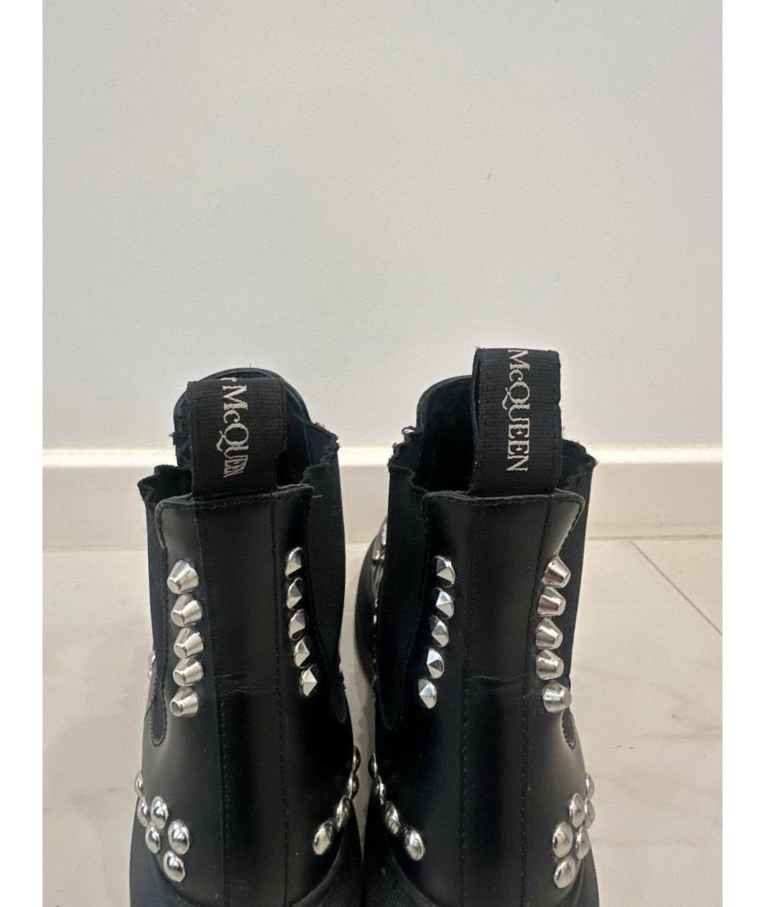 MCQ ALEXANDER MCQUEEN Черные кожаные ботинки, фото 4