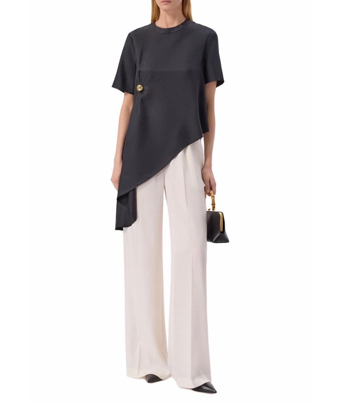 LOULOU DE SAISON Черная шелковая блузы, фото 2