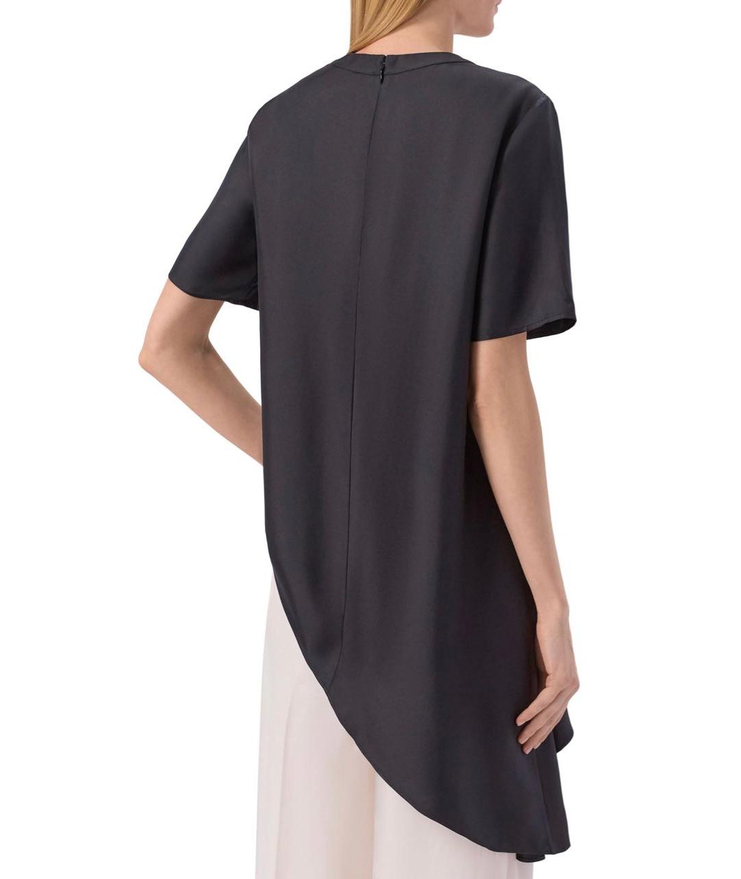 LOULOU DE SAISON Черная шелковая блузы, фото 4