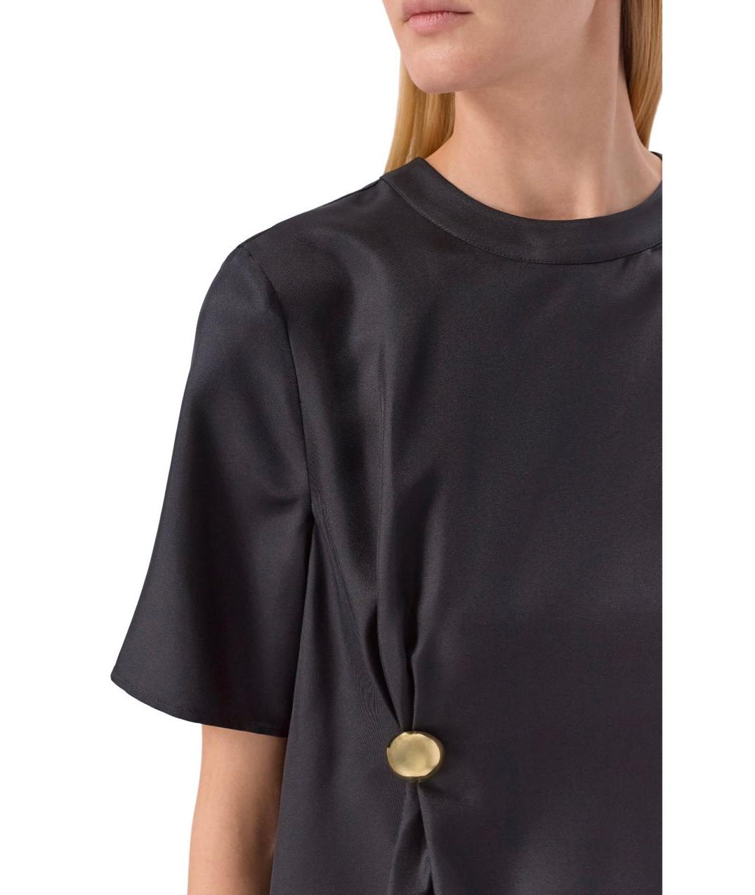 LOULOU DE SAISON Черная шелковая блузы, фото 5