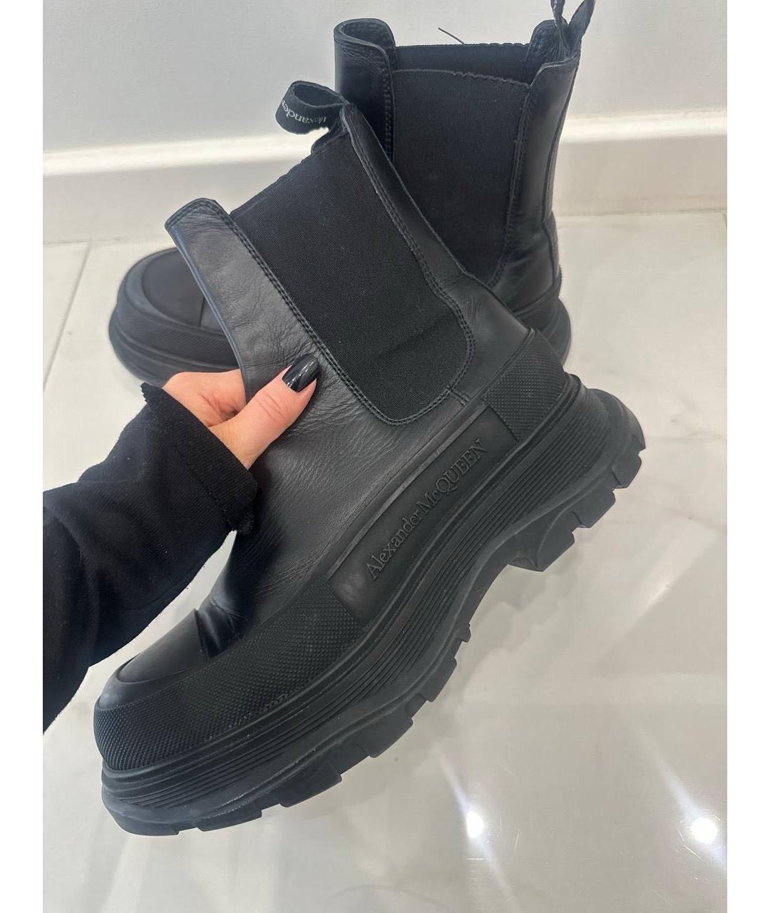 ALEXANDER MCQUEEN Черные кожаные ботинки, фото 4