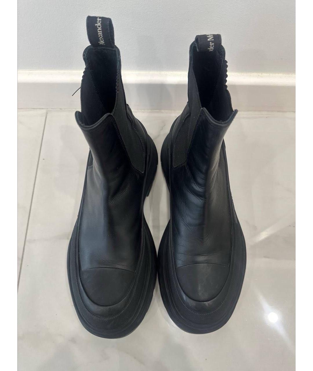ALEXANDER MCQUEEN Черные кожаные ботинки, фото 2
