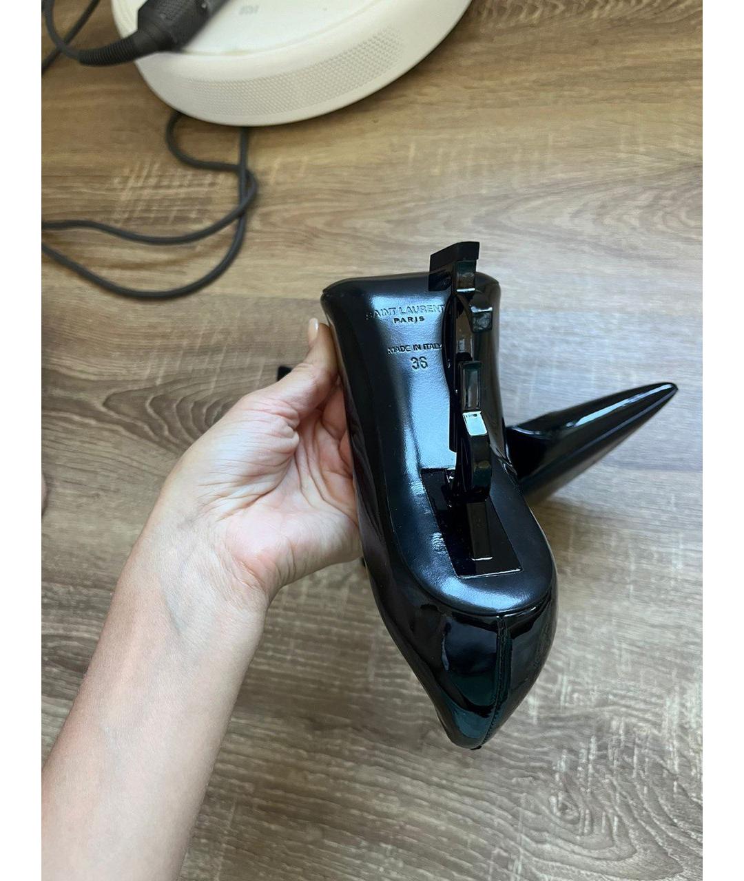 SAINT LAURENT Черные туфли из лакированной кожи, фото 6