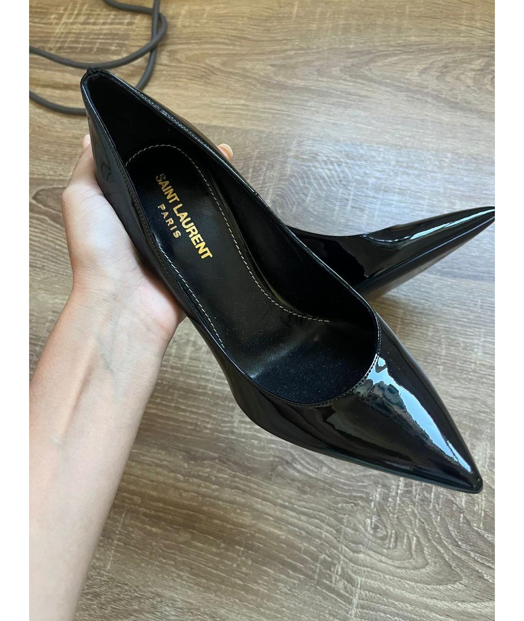 SAINT LAURENT Черные туфли из лакированной кожи, фото 3