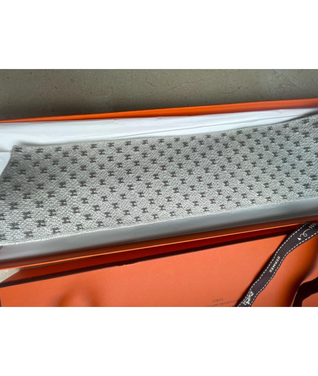 HERMES Бежевый шелковый галстук, фото 3