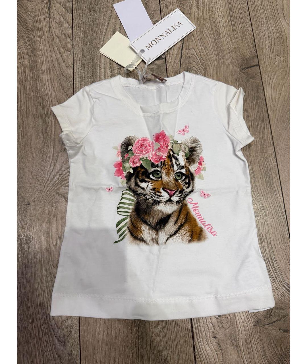 MONNALISA Белый хлопковый футболка / топ, фото 4