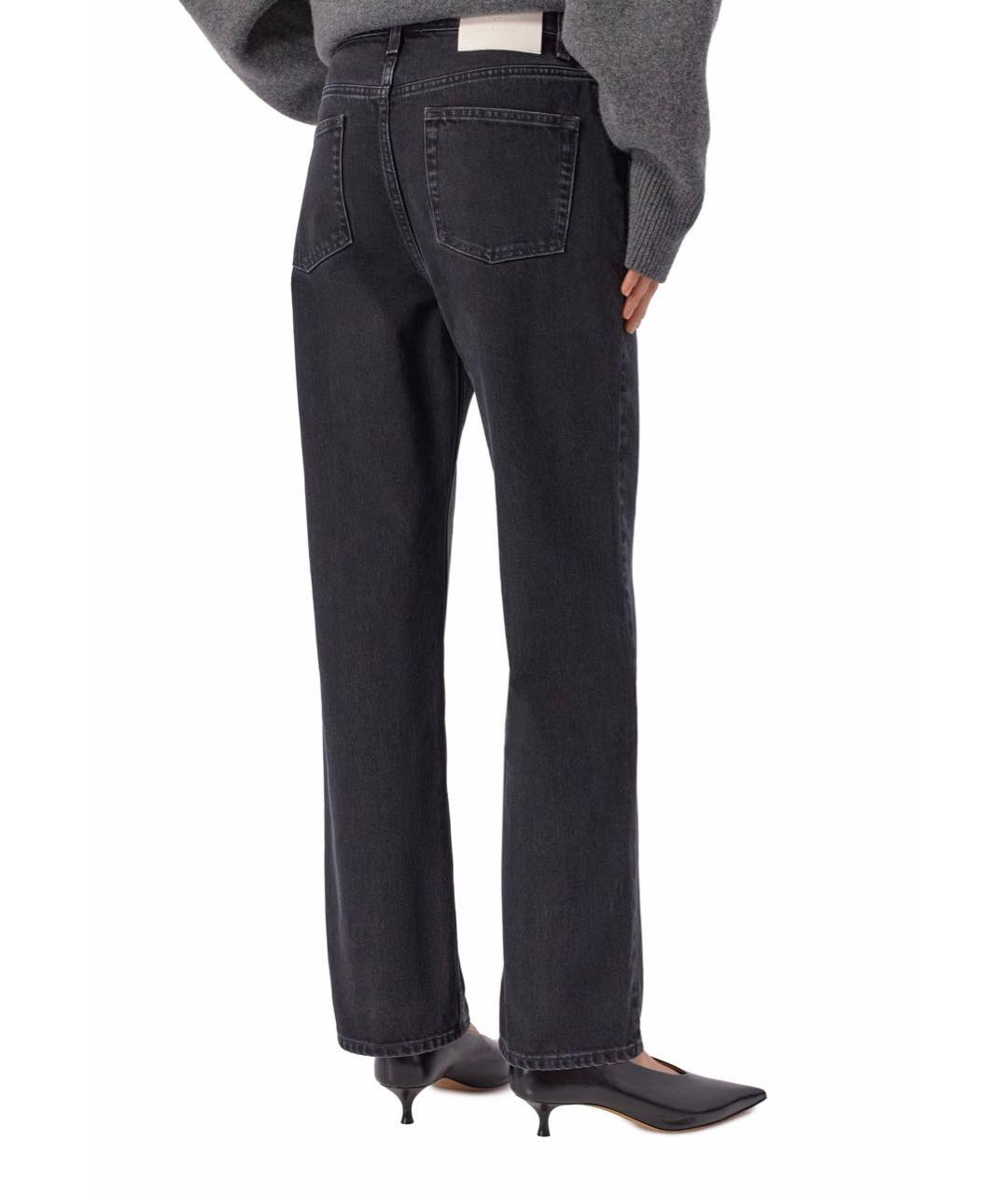 LOULOU DE SAISON Серебряные хлопковые прямые джинсы, фото 4