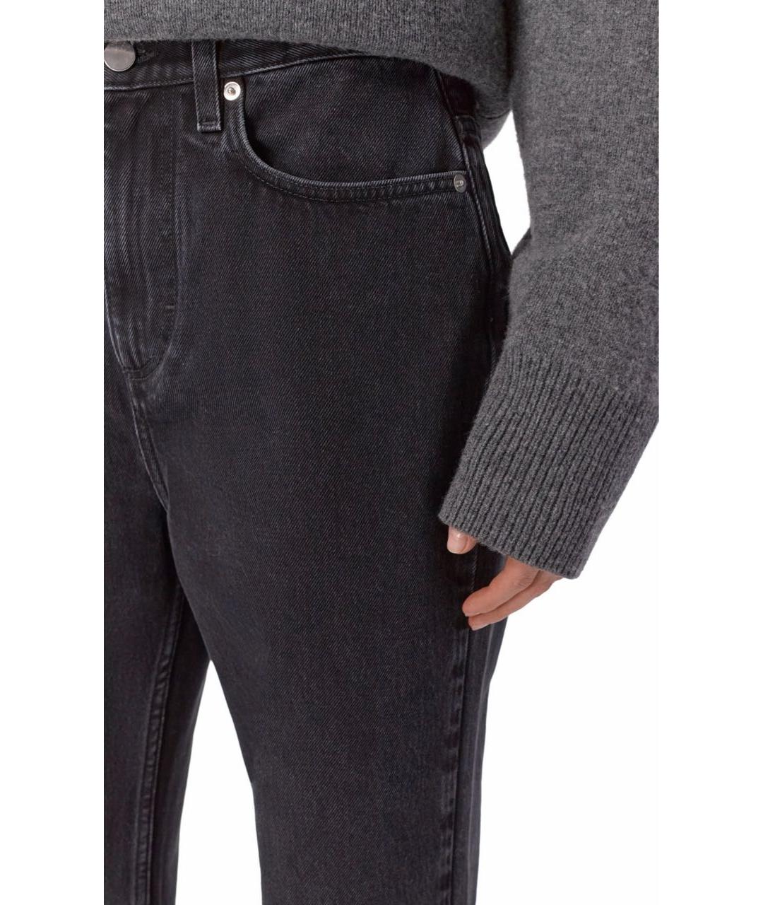 LOULOU DE SAISON Серебряные хлопковые прямые джинсы, фото 5