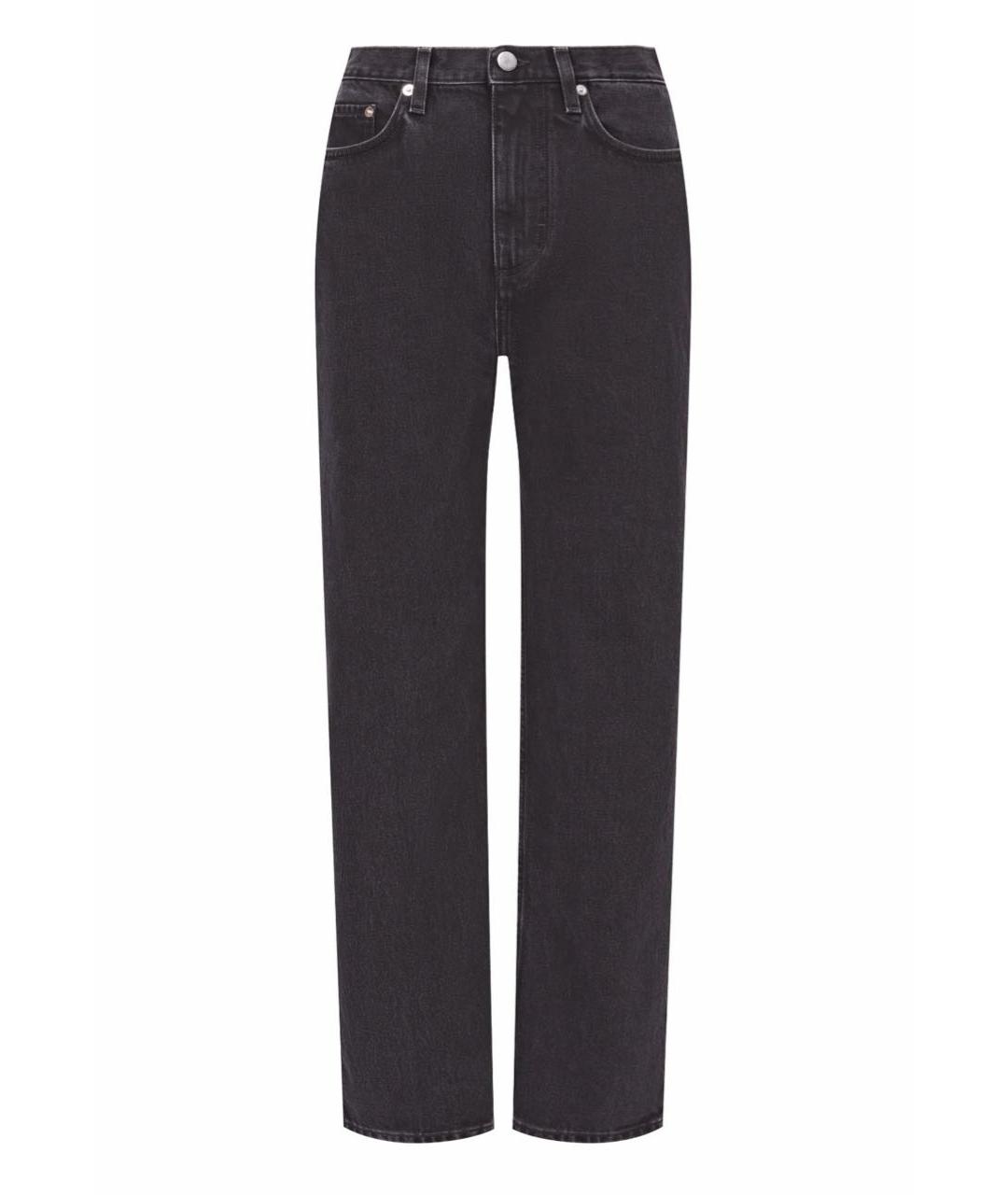 LOULOU DE SAISON Серебряные хлопковые прямые джинсы, фото 6