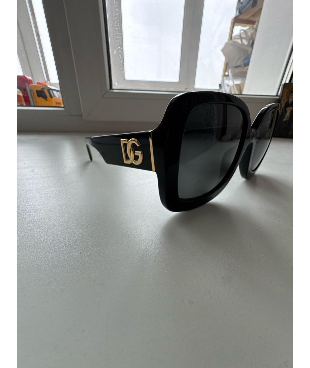 DOLCE&GABBANA Черные пластиковые солнцезащитные очки, фото 3