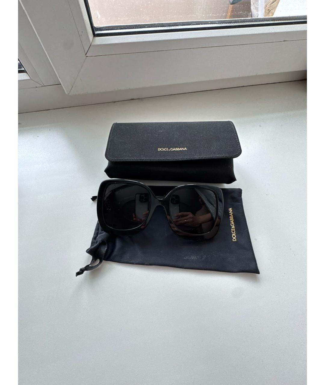 DOLCE&GABBANA Черные пластиковые солнцезащитные очки, фото 4