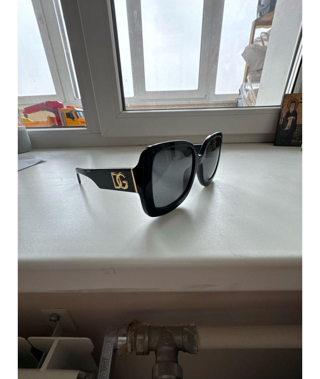 DOLCE&GABBANA Черные пластиковые солнцезащитные очки, фото 2