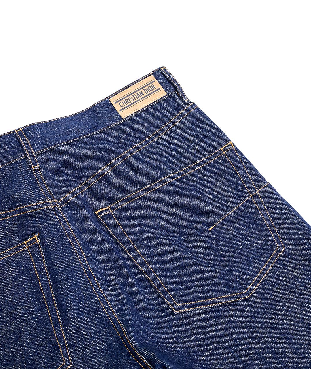 CHRISTIAN DIOR Синие хлопковые прямые джинсы, фото 10