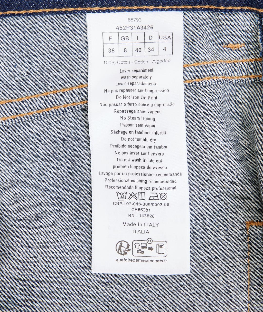 CHRISTIAN DIOR Синие хлопковые прямые джинсы, фото 6