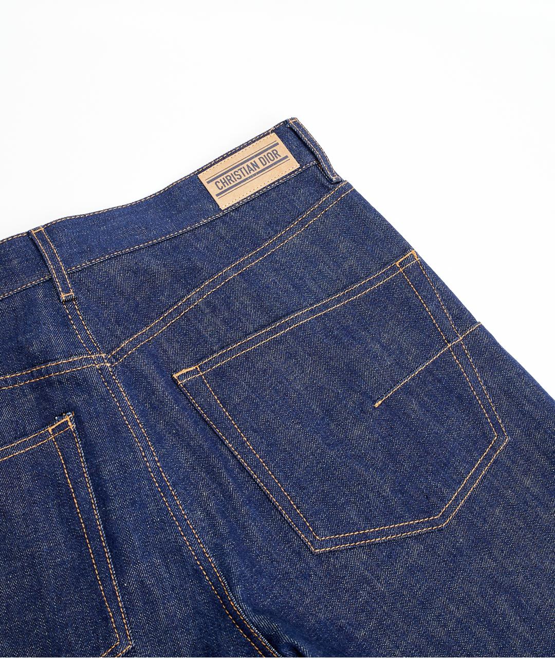 CHRISTIAN DIOR Синие хлопковые прямые джинсы, фото 4